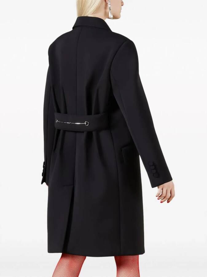 Gucci Wollen jas met horsebit detail Zwart