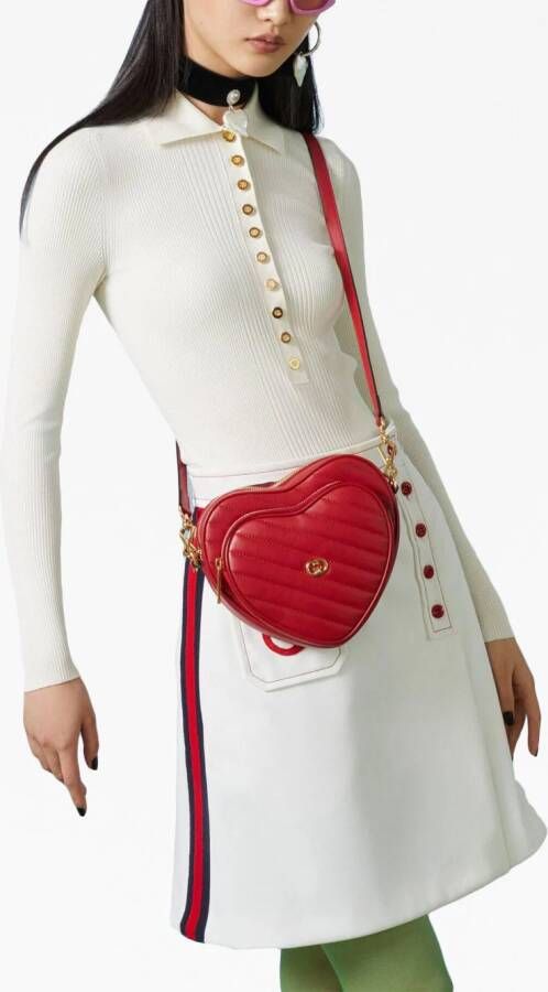 Gucci Kleine schoudertas met GG logo Rood