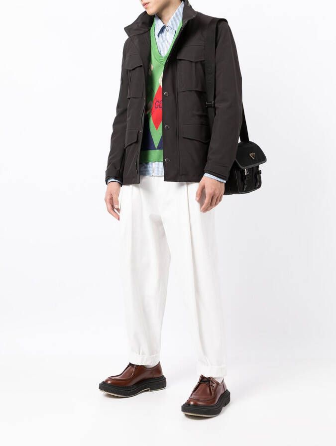 Gucci Jack met drukknoopsluiting en hoge hals Zwart