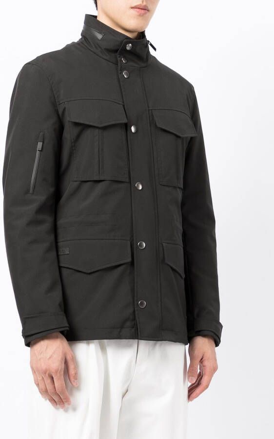 Gucci Jack met drukknoopsluiting en hoge hals Zwart