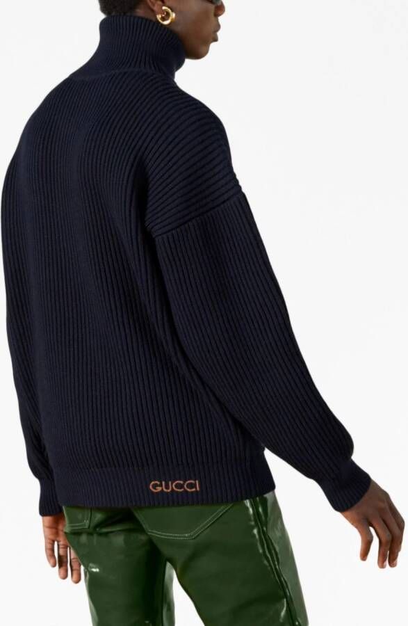 Gucci Jack met geborduurd logo Blauw
