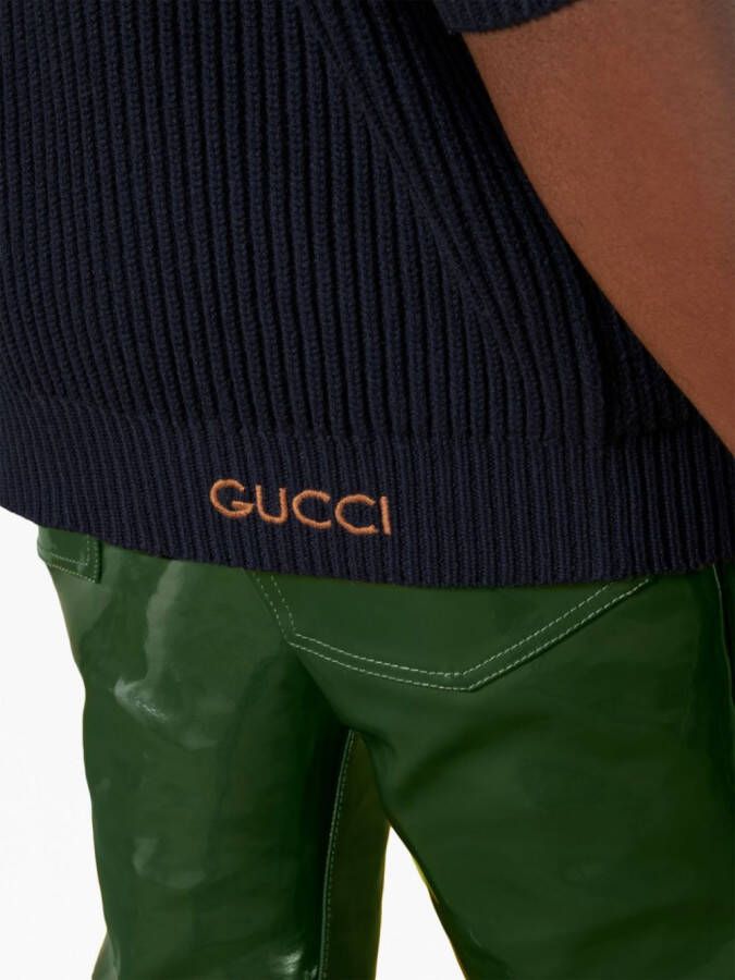 Gucci Jack met geborduurd logo Blauw