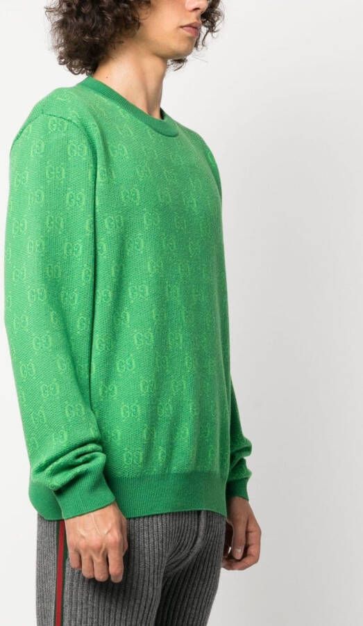 Gucci Trui met jacquard logo Groen