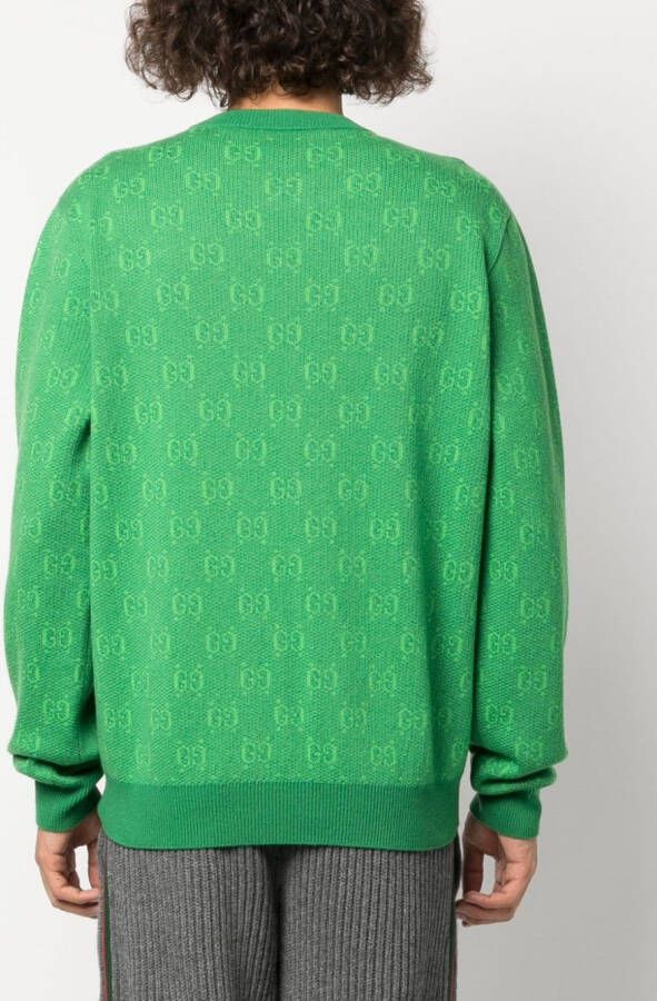 Gucci Trui met jacquard logo Groen