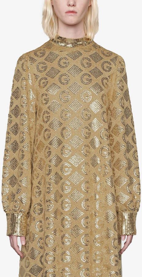 Gucci Jurk met jacquard Goud