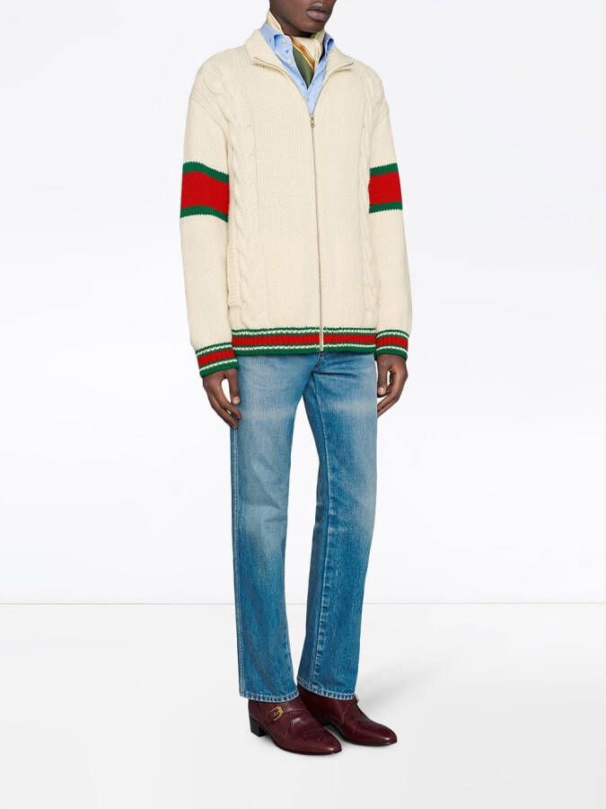 Gucci Kabelgebreid bomberjack Beige