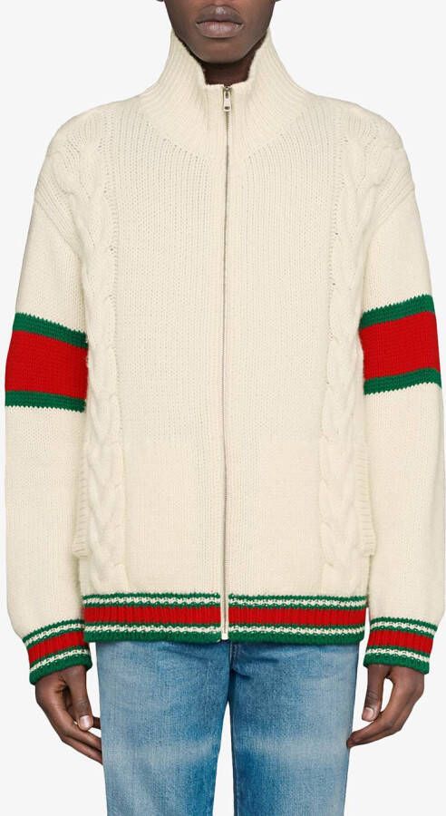 Gucci Kabelgebreid bomberjack Beige