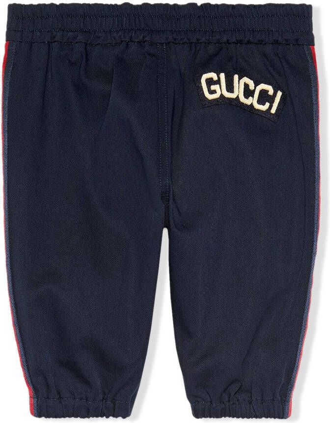 Gucci Kids Broek met zijstreep Blauw