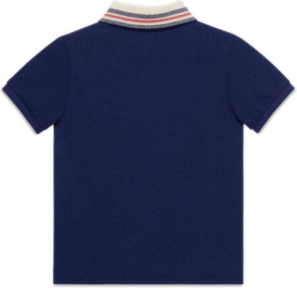 Gucci Kids Shirt met borduurwerk Blauw