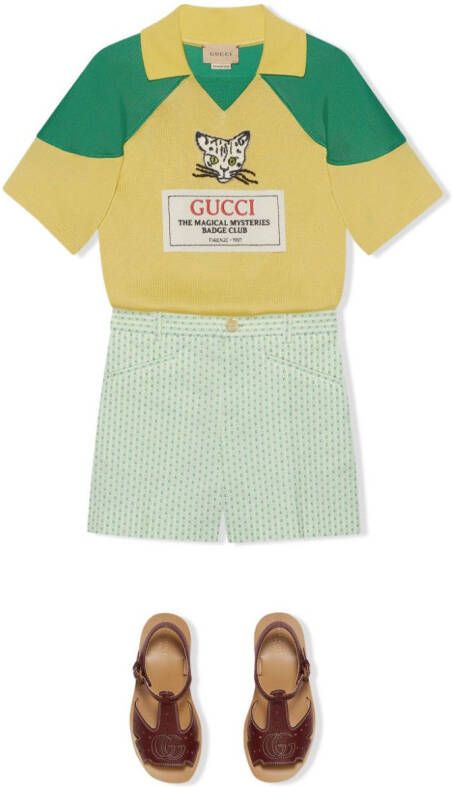 Gucci Kids Intarsia shorts Groen