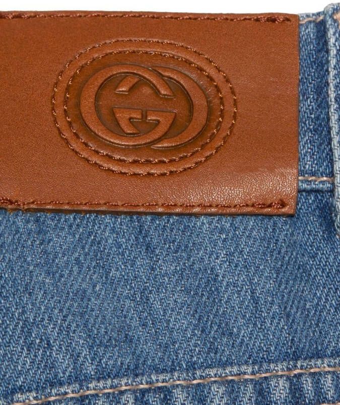 Gucci Kids Jeans met horsebit detail Blauw