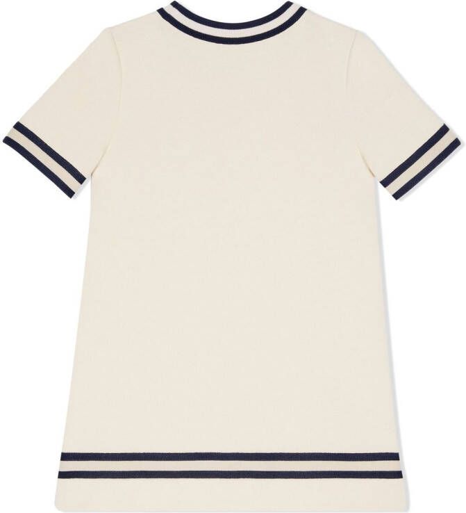 Gucci Kids Katoenen jurk met horsebit detail Beige