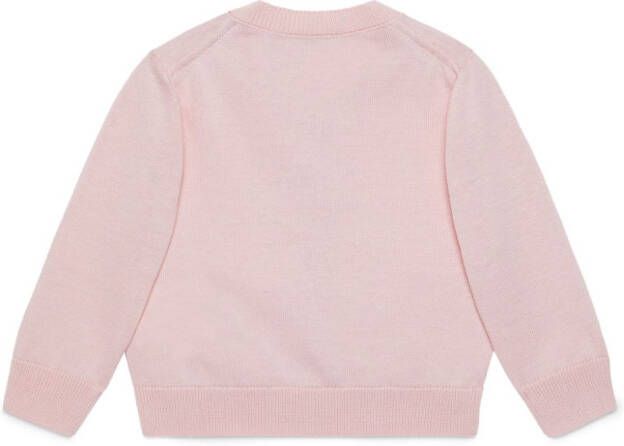 Gucci Kids Gebreid vest met jacquard logo Roze