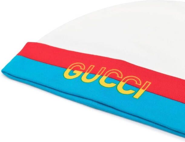 Gucci Kids Muts met logo intarsia Wit