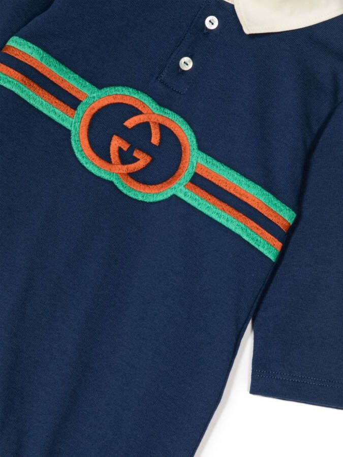 Gucci Kids Romper met GG logo Blauw