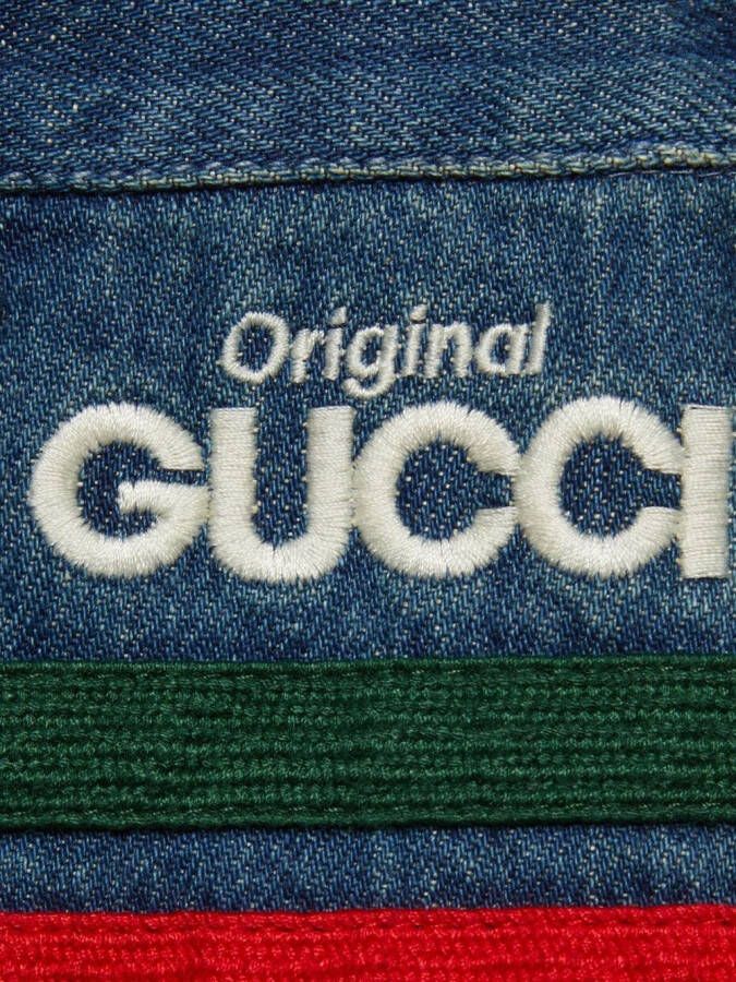 Gucci Kids Jeans met geborduurd logo Blauw