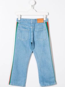 Gucci Kids Jeans met zij-streep Blauw