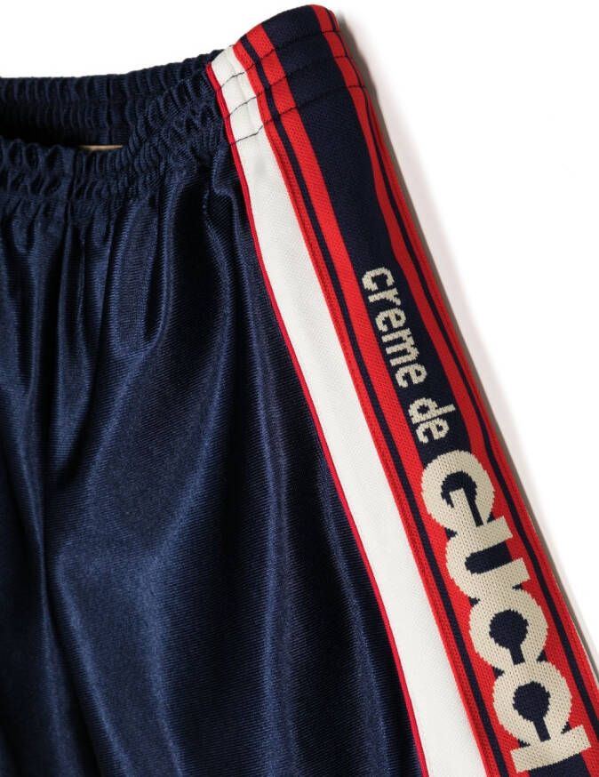 Gucci Kids Shorts verfraaid met logoprint Blauw