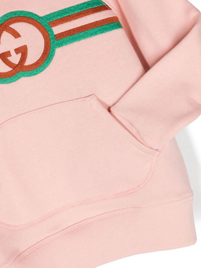 Gucci Kids Hoodie met geborduurd logo Roze