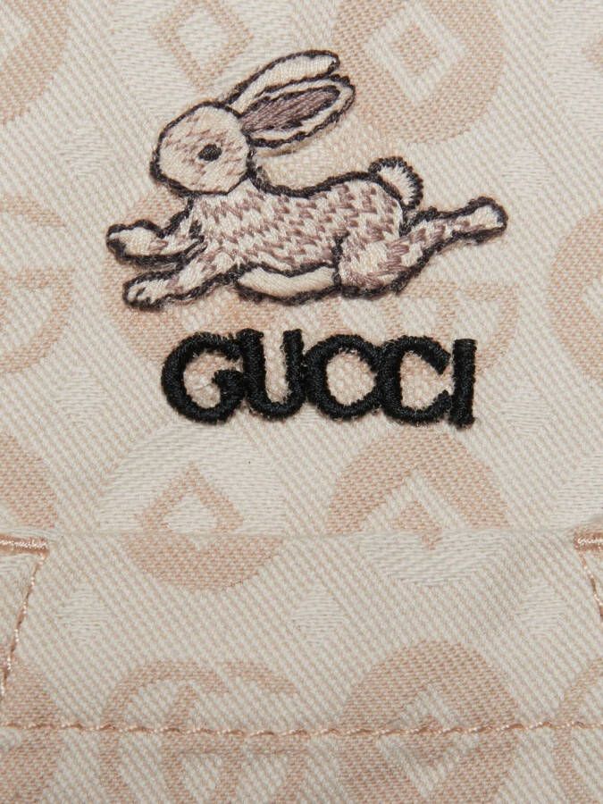 Gucci Kids Tuinbroek met geborduurd logo Beige
