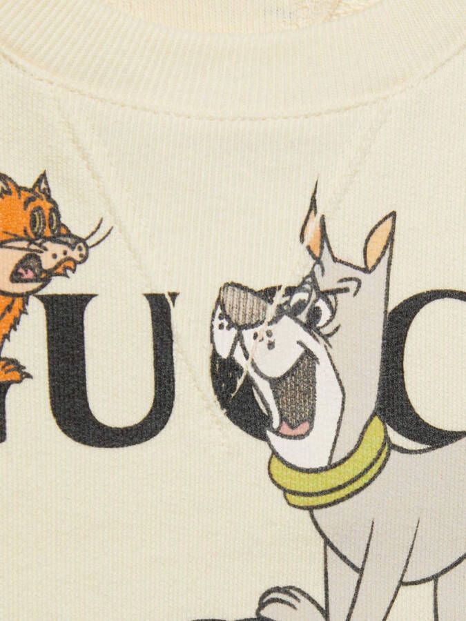 Gucci Kids Sweater met logoprint Beige