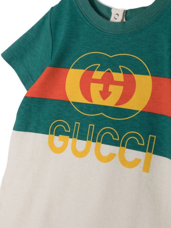 Gucci Kids Romper met logoprint Beige