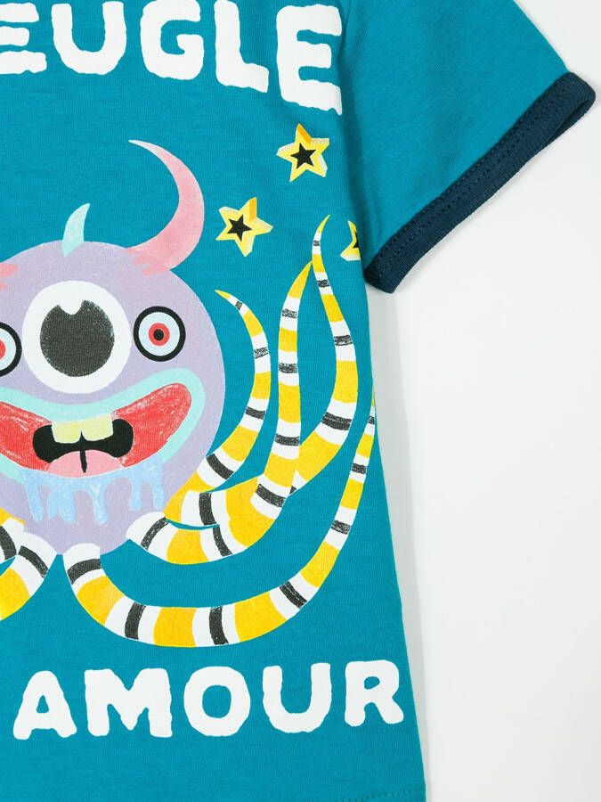 Gucci Kids octopus print T-shirt Blauw