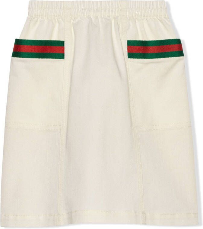 Gucci Kids Rok met webdetail Wit