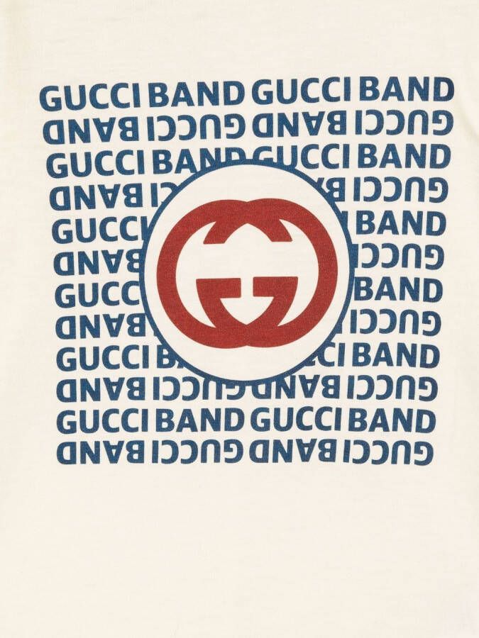 Gucci Kids Romper met logoprint Beige