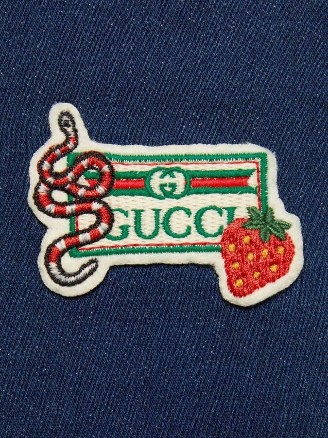 Gucci Kids Spijkerjurk met logopatch Blauw