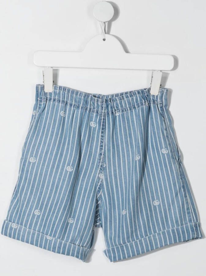 Gucci Kids Spijkershorts met krijtstreep Blauw