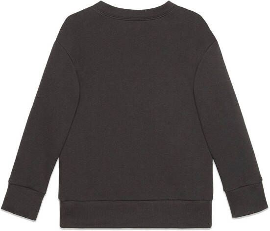Gucci Kids Sweater met geborduurd logo Grijs