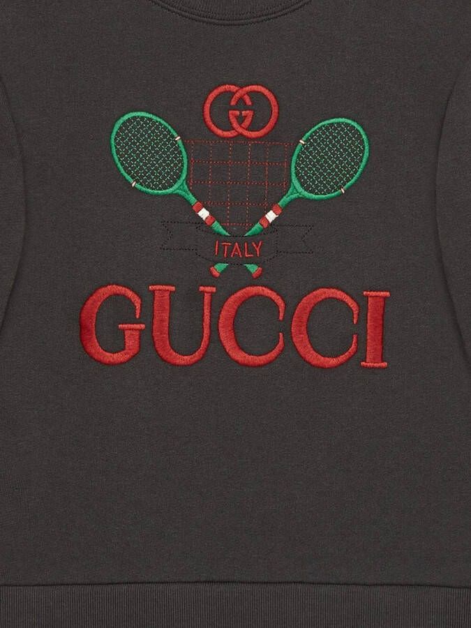 Gucci Kids Sweater met geborduurd logo Grijs