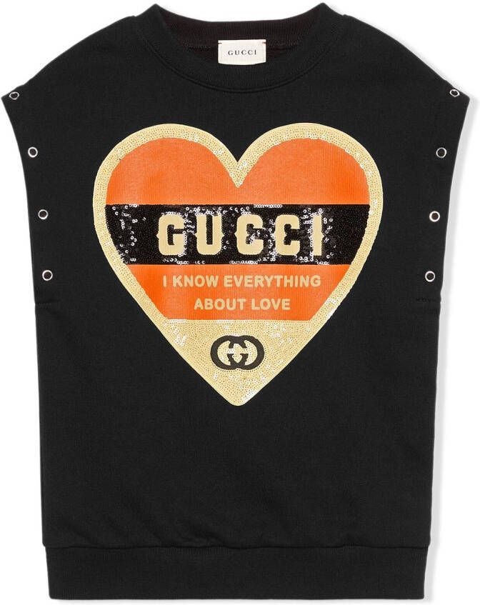 Gucci Kids Sweater met hartprint Zwart