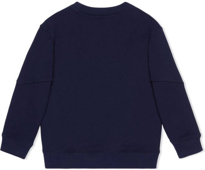 Gucci Kids Katoenen sweater met GG-applicatie Blauw