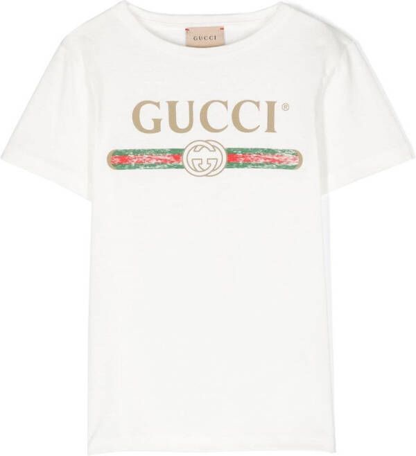 Gucci Kids T-shirt met logo Wit