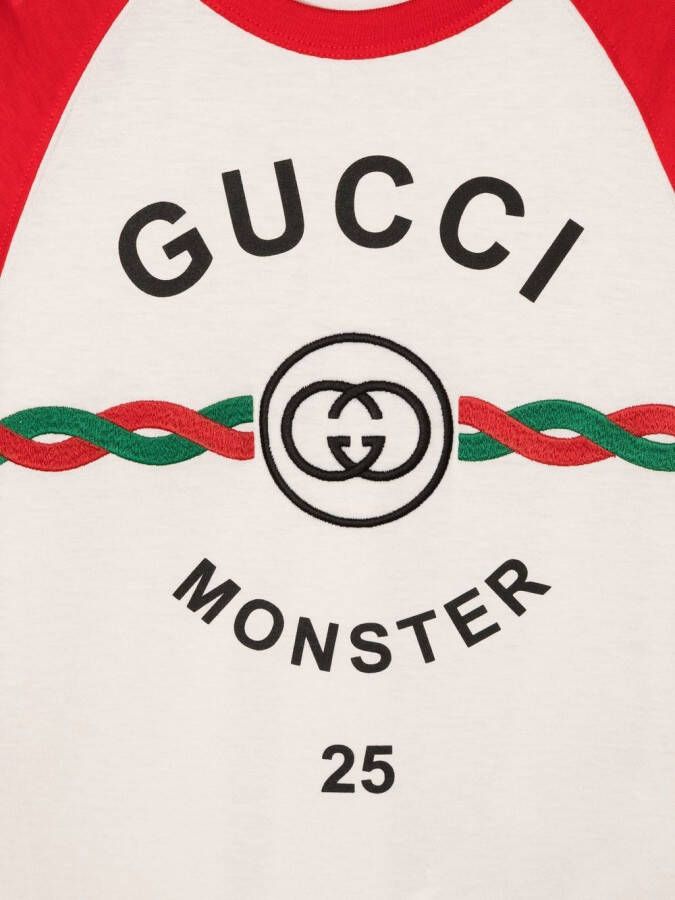 Gucci Kids T-shirt met logoprint Beige