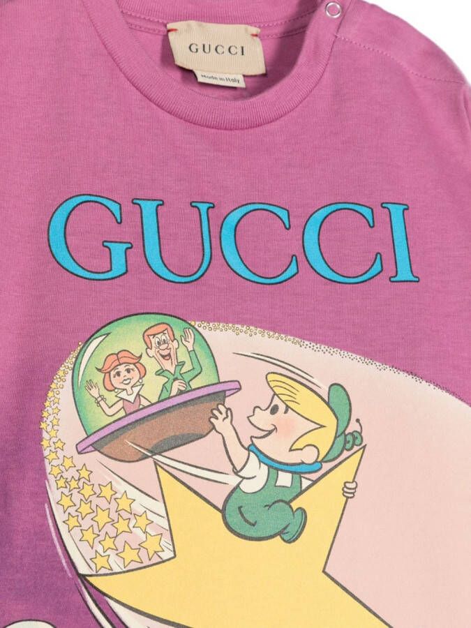 Gucci Kids T-shirt met print Roze