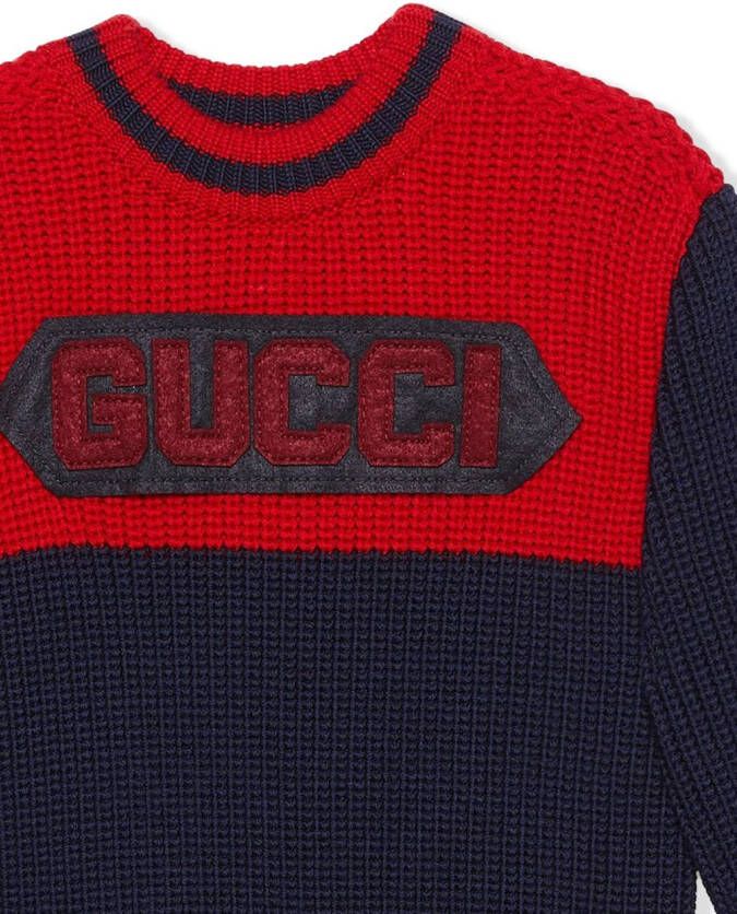 Gucci Kids Trui met logopatch Blauw