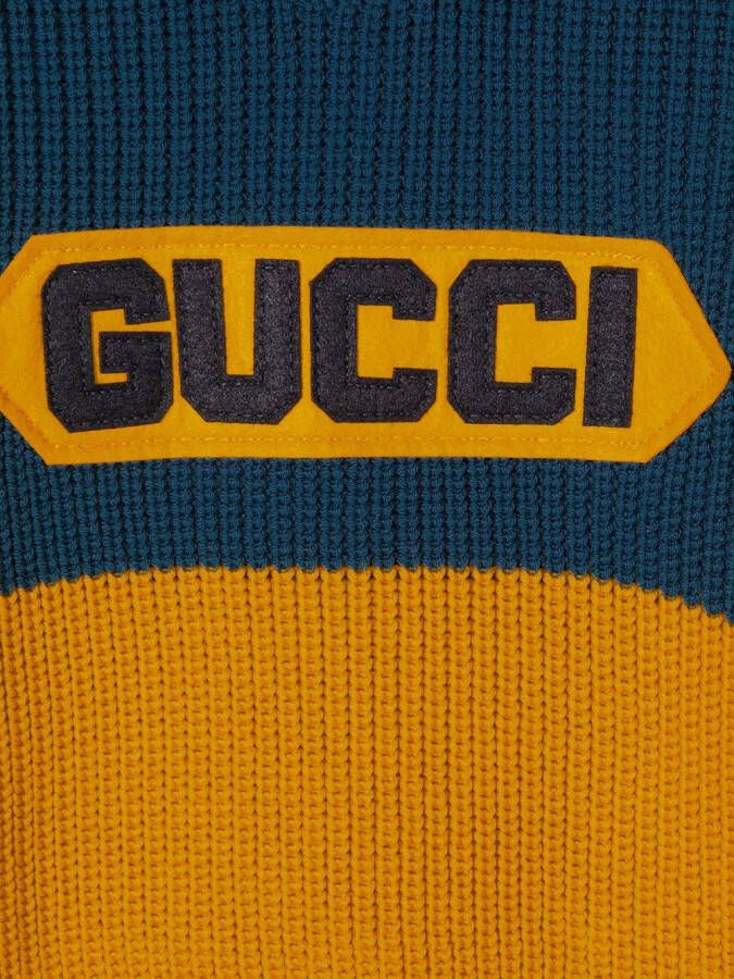 Gucci Kids Trui met logopatch Geel