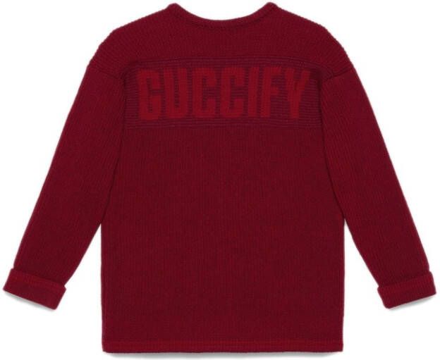 Gucci Kids Vest met geborduurd logo Rood