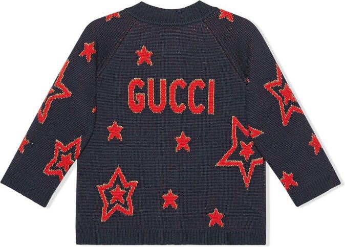 Gucci Kids Vest met jacquard Blauw