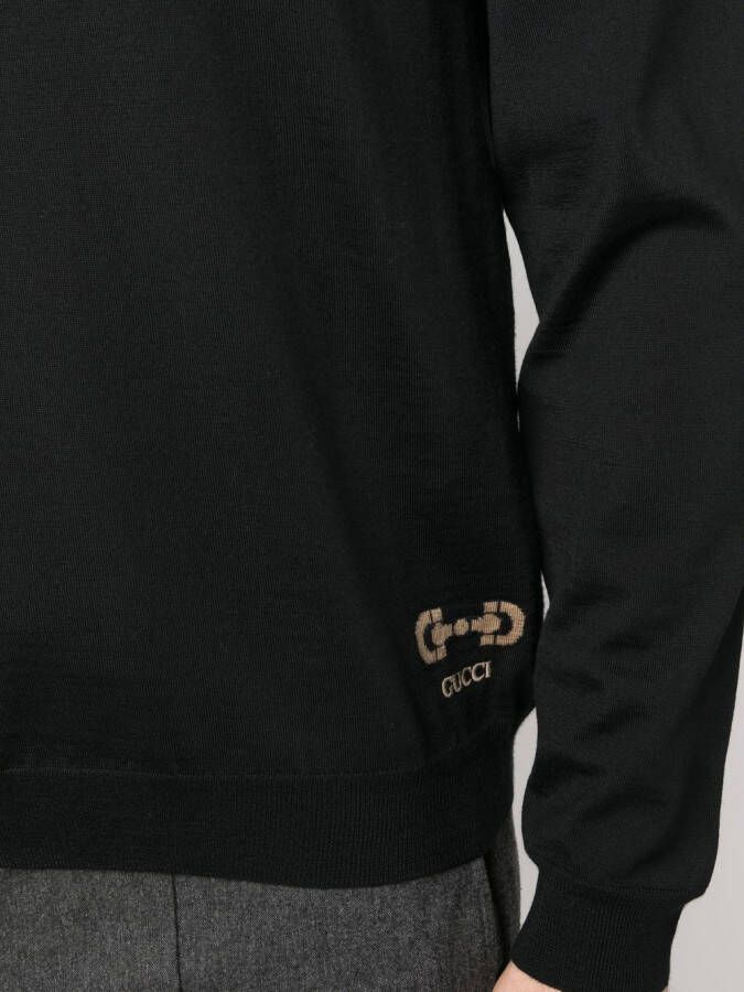 Gucci Trui met geborduurd logo Zwart