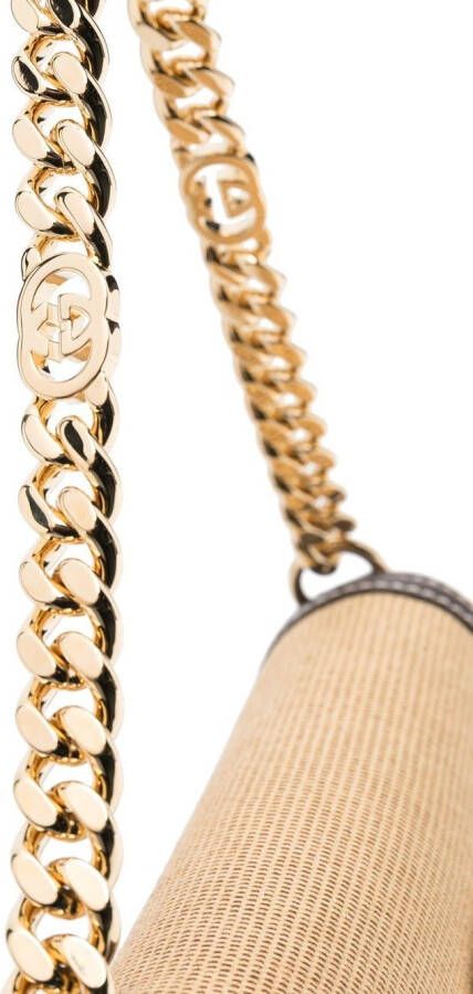 Gucci Shopper met logoplakkaat Bruin