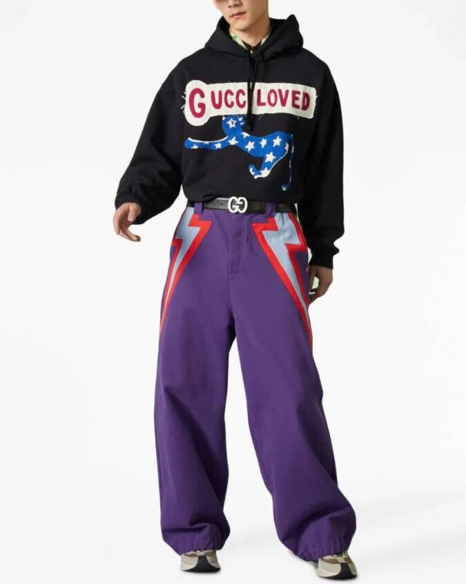 Gucci Hoodie met logopatch Zwart