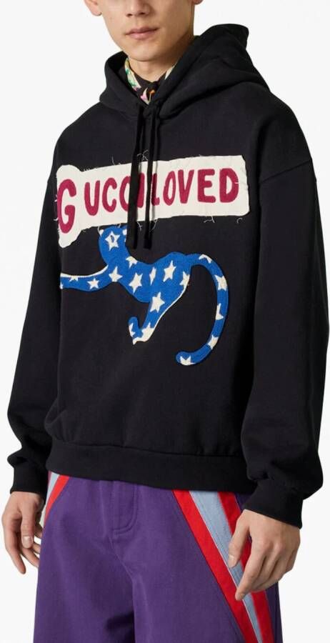 Gucci Hoodie met logopatch Zwart