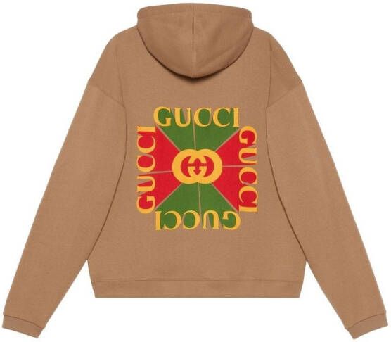 Gucci Hoodie met logoprint Bruin