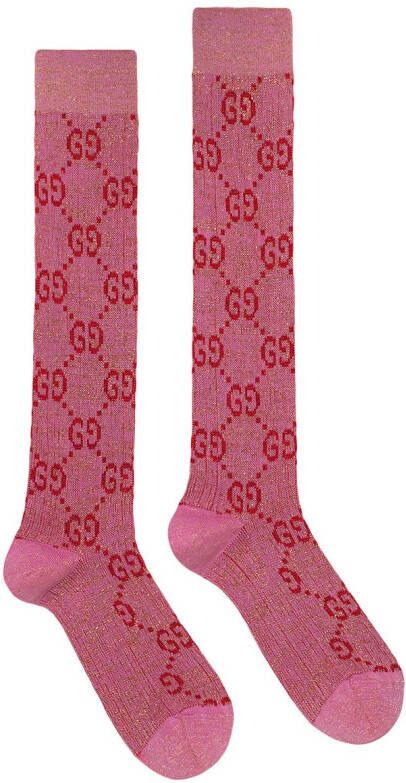 Gucci Lurex sokken met GG-logo Roze - Foto 2