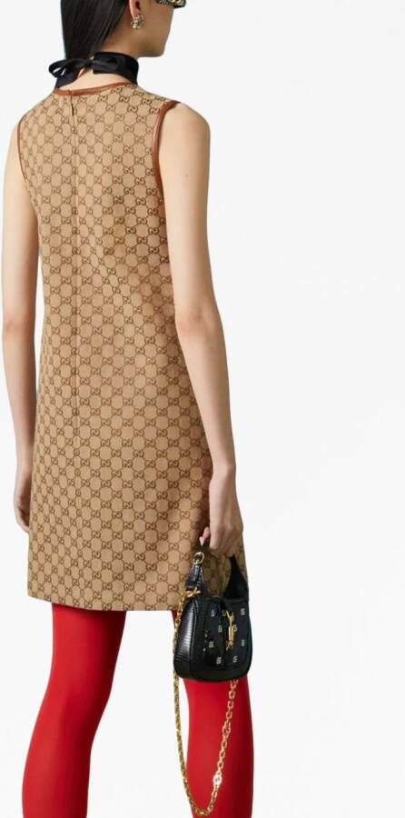Gucci GG Supreme mouwloze mini-jurk Bruin