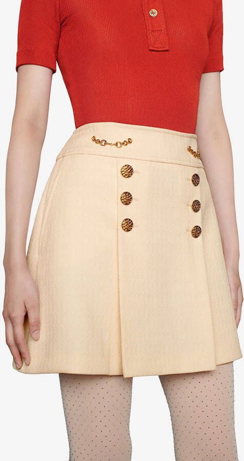 Gucci Mini-rok met knoopdetail Wit